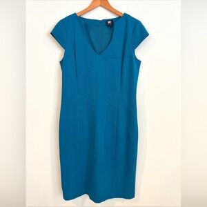 Worth New York Teal Blue Sheath Dress size 14